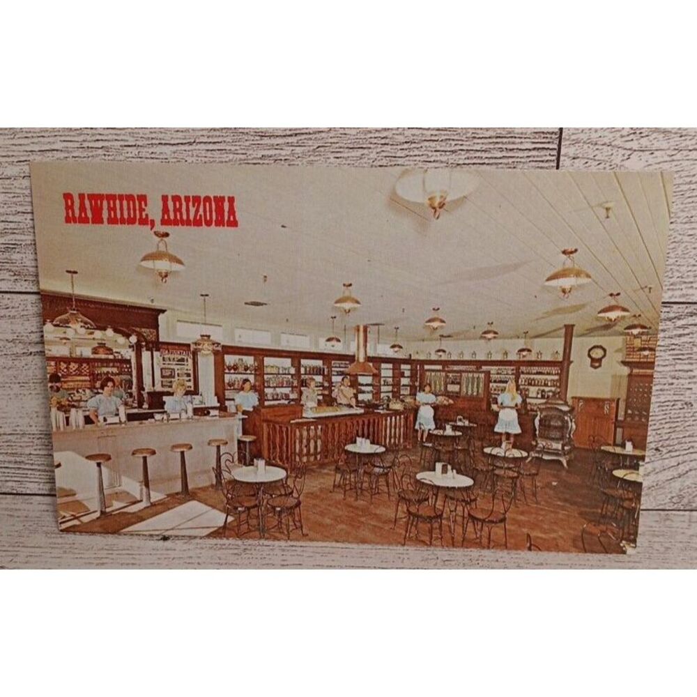 Vintage‎ Postcard General store Rawhide Arizona Baldwin Piano Company Ephemera